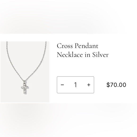 Kendra Scott silver cross pendant necklace 19inch chain - Picture 3 of 3